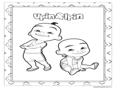 Upin ve Ipin'i Rezerve Edin Boyama Sayfası