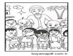 Upin ve Ipin Sınıfı Boyama Sayfası