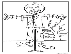 Ürkütücü Korkuluk Boyama Sayfası