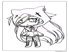 Üzgün ​​kız Gacha Life Boyama Sayfası