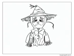 Üzgün ​​Korkuluk Boyama Sayfası