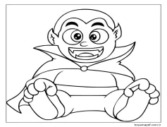 Vampir 5 Yaş Çocuklar İçin Boyama Sayfası