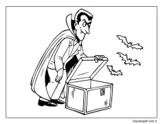 Vampir Cadılar Bayramı Boyama Sayfası