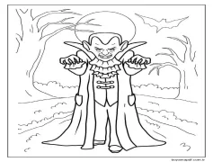 Vampir Çocuklar İçin Boyama Sayfası