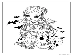 Vampir kız Boyama Sayfası