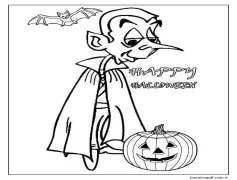 Vampir ve Cadılar Bayramı balkabağı Boyama Sayfası