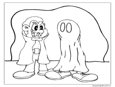 Vampir ve Hayalet Boyama Sayfası