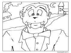 Vampir Yazdırılabilir Görsel Boyama Sayfası