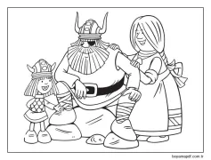 Vic ailesiyle birlikte. Boyama Sayfası