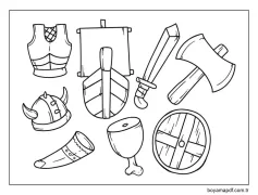 Viking aksesuarları boyama sayfası Boyama Sayfası