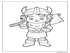 Viking bebeğim. Boyama Sayfası