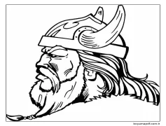 Viking profili. Boyama Sayfası