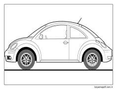 Volkswagen Beetle 2009 Boyama Sayfası