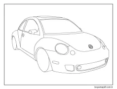 Volkswagen Beetle Araba resmi Boyama Sayfası