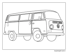 Volkswagen Beetle resmi Boyama Sayfası