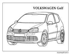 Volkswagen Golf Arabası Boyama Sayfası