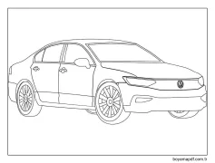 Volkswagen Passat Arabası Boyama Sayfası