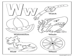 W Harfi Boyama Sayfası