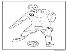 Wayne Rooney Futbol Oynarken Boyama Sayfası