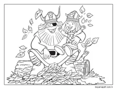 yaprakları dağıtır Boyama Sayfası