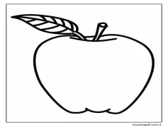 Yapraklı Elma Boyama Sayfası