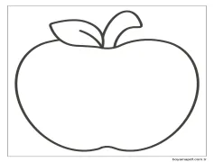 Yapraklı Kolay Elma Boyama Sayfası