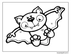 Yarasa Yazdırılabilir Resim Boyama Sayfası