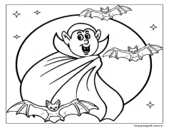 Yarasalı vampir Boyama Sayfası