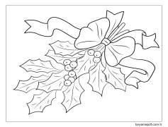 Yay ile Noel Holly Boyama Sayfası