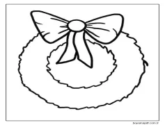 Yaylı Basit Noel Çelengi Boyama Sayfası