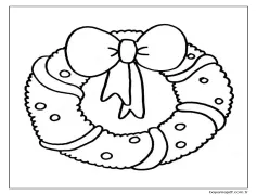 Yaylı Basit Yılbaşı Çelengi Boyama Sayfası