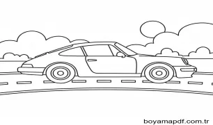 Yazdır Porsche Boyama Sayfası