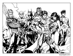 Yazdırılabilir Adalet Birliği çizimi Boyama Sayfası