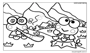 Yazdırılabilir Bedava Keroppi Boyama Sayfası