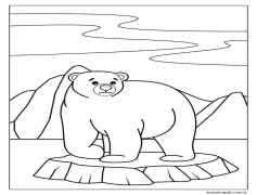 Yazdırılabilir Bedava Kutup Ayısı Boyama Sayfası