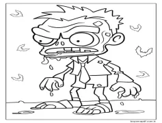 Yazdırılabilir Bedava Zombi Boyama Sayfası