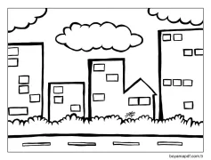 Yazdırılabilir bir şehir çizin Boyama Sayfası