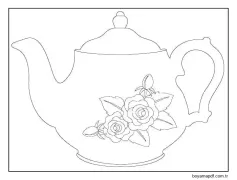 Yazdırılabilir Çaydanlık Çizimi Boyama Sayfası