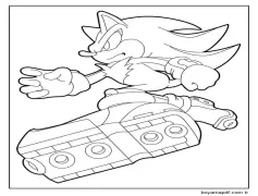 Yazdırılabilir Çizim Shadow Sonic Boyama Sayfası
