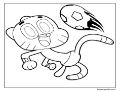 Yazdırılabilir Gumball Resmi Boyama Sayfası