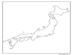 Yazdırılabilir Japonya Haritası Boyama Sayfası