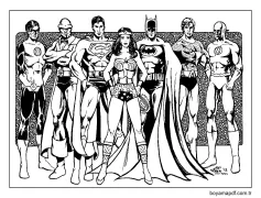 Yazdırılabilir Justice League Karakterleri Çiz Boyama Sayfası