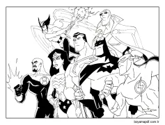 Yazdırılabilir Justice League Ücretsiz Çizimi Boyama Sayfası