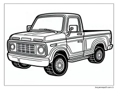 Yazdırılabilir Kamyonet Çizimleri Boyama Sayfası