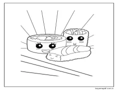 Yazdırılabilir Kawaii Yemek Boyama Sayfası