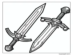 Yazdırılabilir Kılıç Görseli Boyama Sayfası