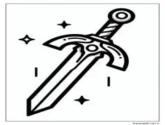 Yazdırılabilir Kılıç Resmi Boyama Sayfası