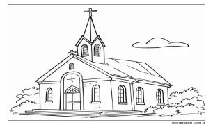Yazdırılabilir Kilise Boyama Sayfası