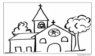 Yazdırılabilir Kilise Resmi Boyama Sayfası