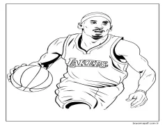 Yazdırılabilir Kobe Bryant Boyama Sayfası